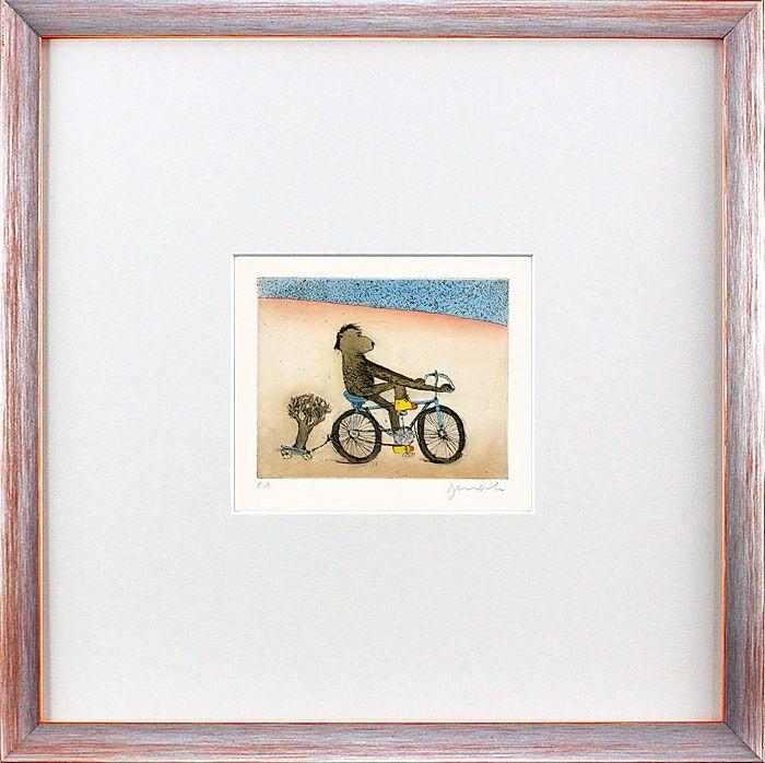 janosch-fahrradbaer-gerahmt-kunst-radierung
