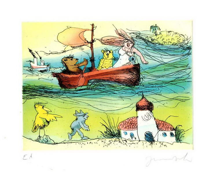 janosch-im-boot-nach-panama-ungerahmt-kunst-radierung janosch-im-boot-nach-panama-ungerahmt-kunst-radierung