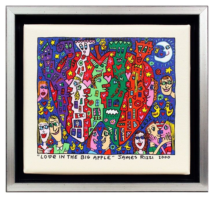 james-rizzi-love-in-the-big-apple-gerahmt-kunst-2d