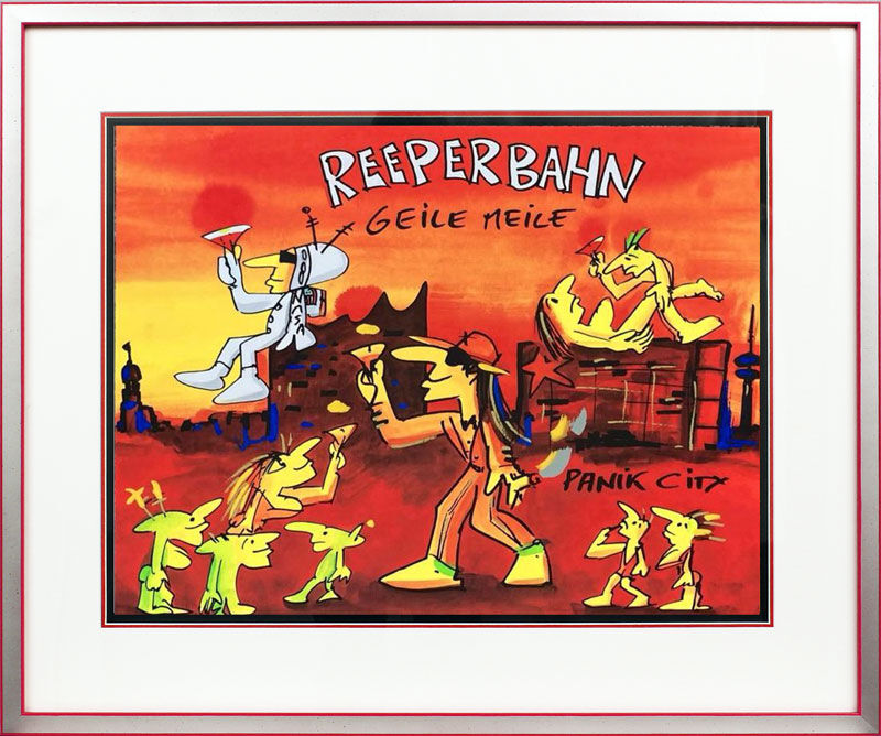 Udo Lindenberg Bilder - REEPERBAHN - GEILE MEILE - original Siebdruck, handsigniert