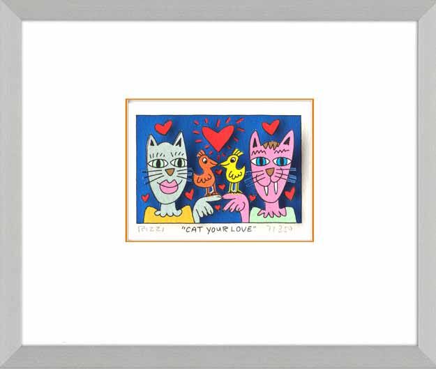 james-rizzi-cat-your-love-orange-gerahmt