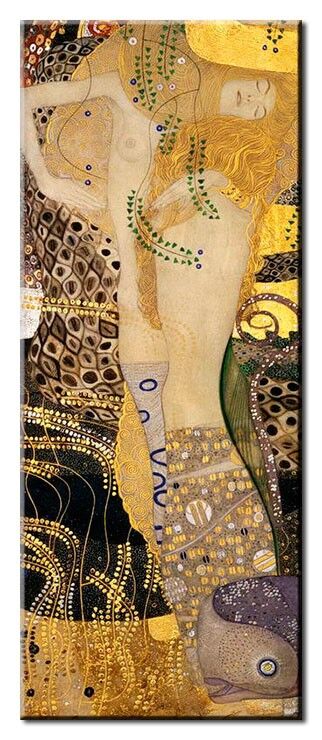 Leinwandbild Gustav Klimt - Wasserschlangen I