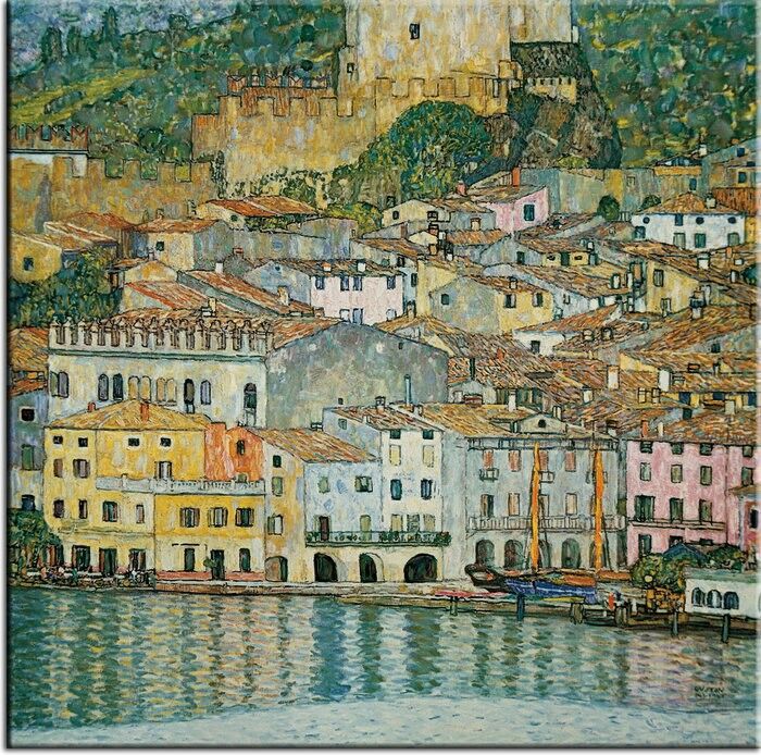 Leinwandbild Klimt Malcesine am Gardasee