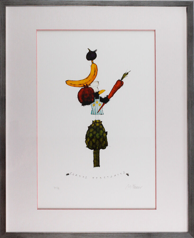 Michael Ferner - Corvus Vegetarius - Original Pigmentgrafik handsigniert 