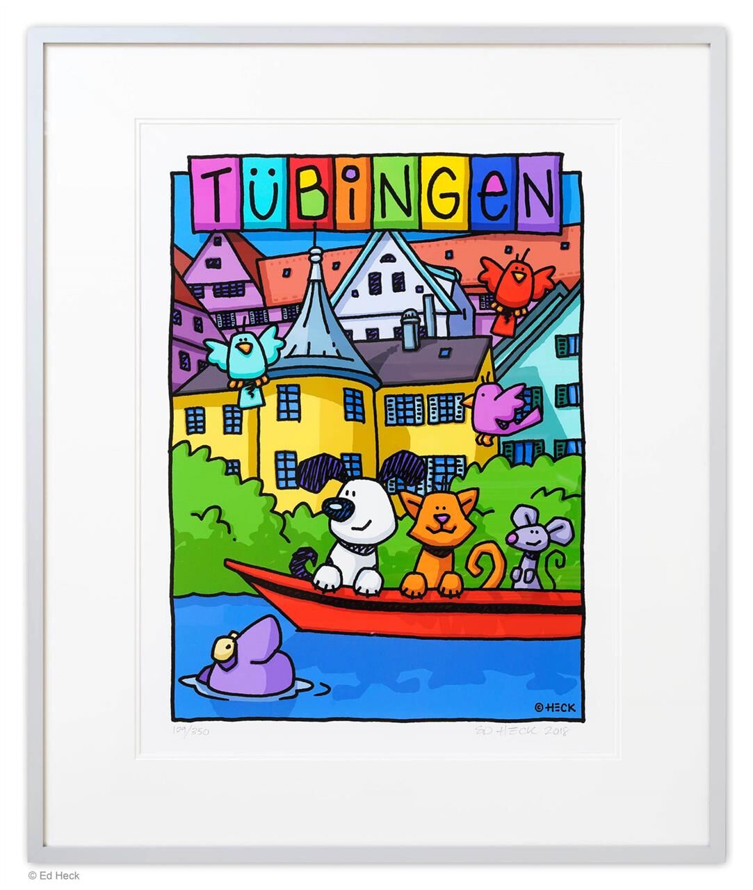 Ed Heck - TÜBINGEN - original PIGMENTGRAFIK