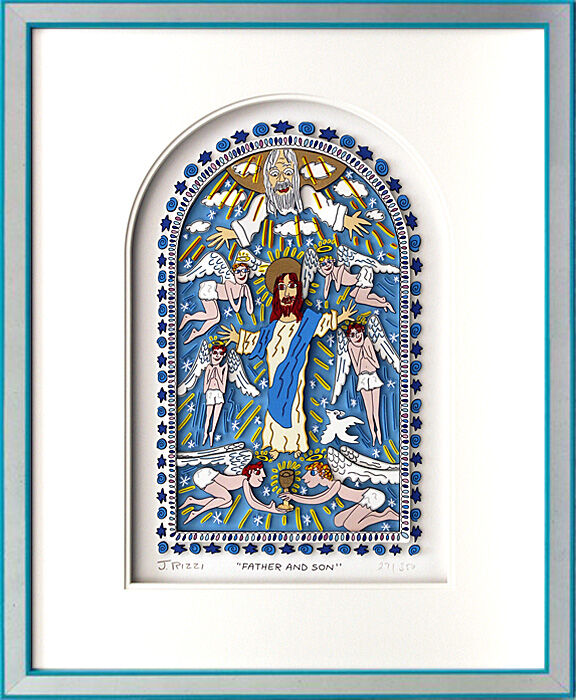 James Rizzi - Father and Son - Original 3D Bild drucksigniert James Rizzi - Father and Son - Original 3D Bild drucksigniert