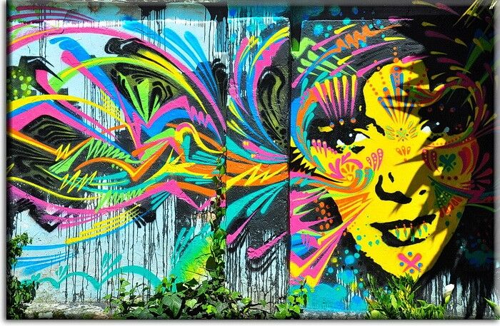 Street-art Straßenkunst modernes Leinwandbild Street Art Graffiti - Modernes Leinwandbild