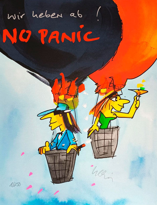 Original Udo Lindenberg Bild " Wir heben ab - no panic" Original Udo Lindenberg Bild " Wir heben ab - no panic"
