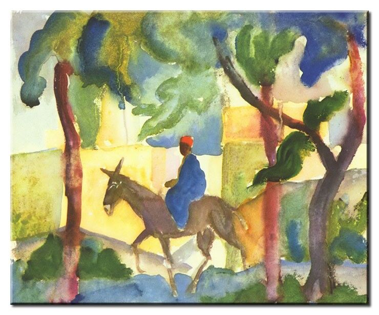 Leinwandbild August Macke - Eselreiter August Macke Bilder - Eselreiter