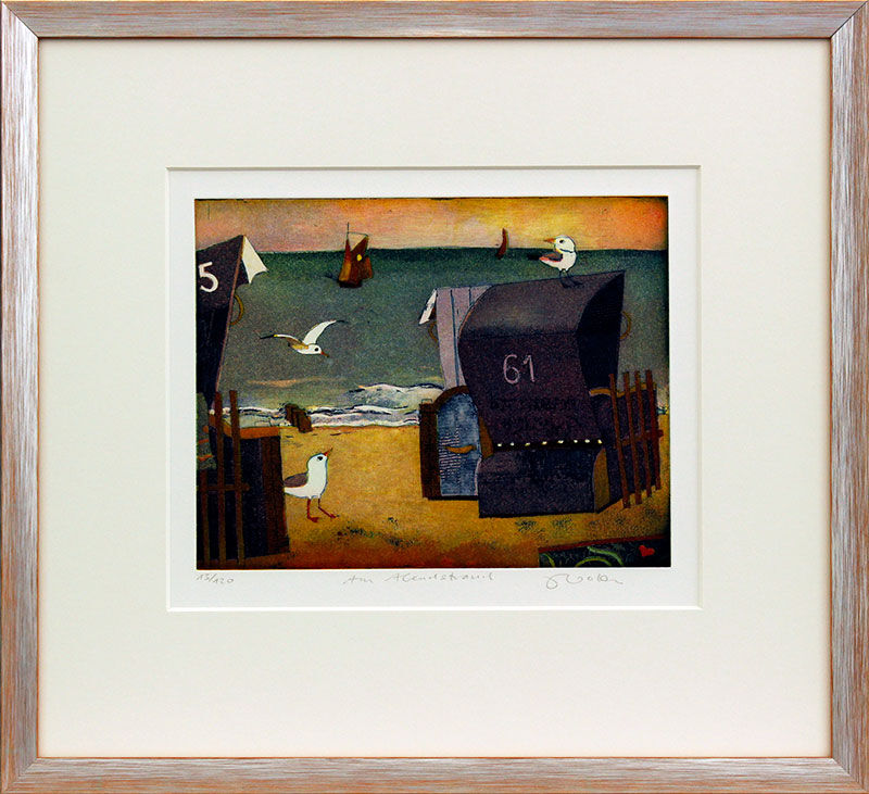 jutta-votteler-am-abendstrand-gerahmt-kunst-farbradierung jutta-votteler-am-abendstrand-gerahmt-kunst-farbradierung