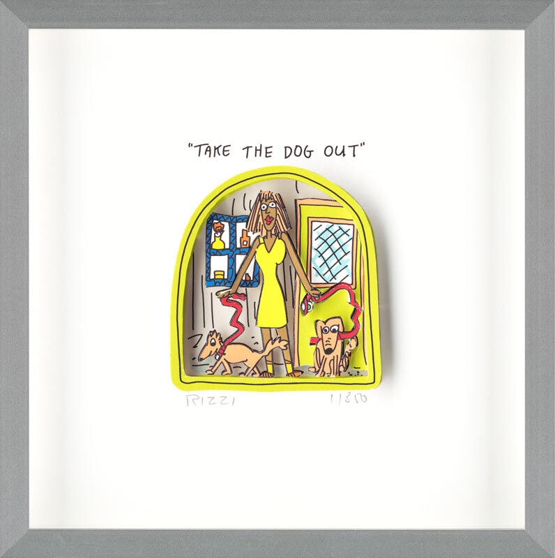 james-rizzi-take-the-dog-out-gerahmt james-rizzi-take-the-dog-out-gerahmt