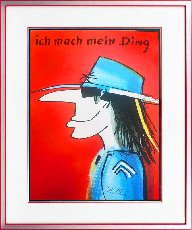 Udo-Lindenberg-ich-mach-mein-ding-silber-rot-gerahmt