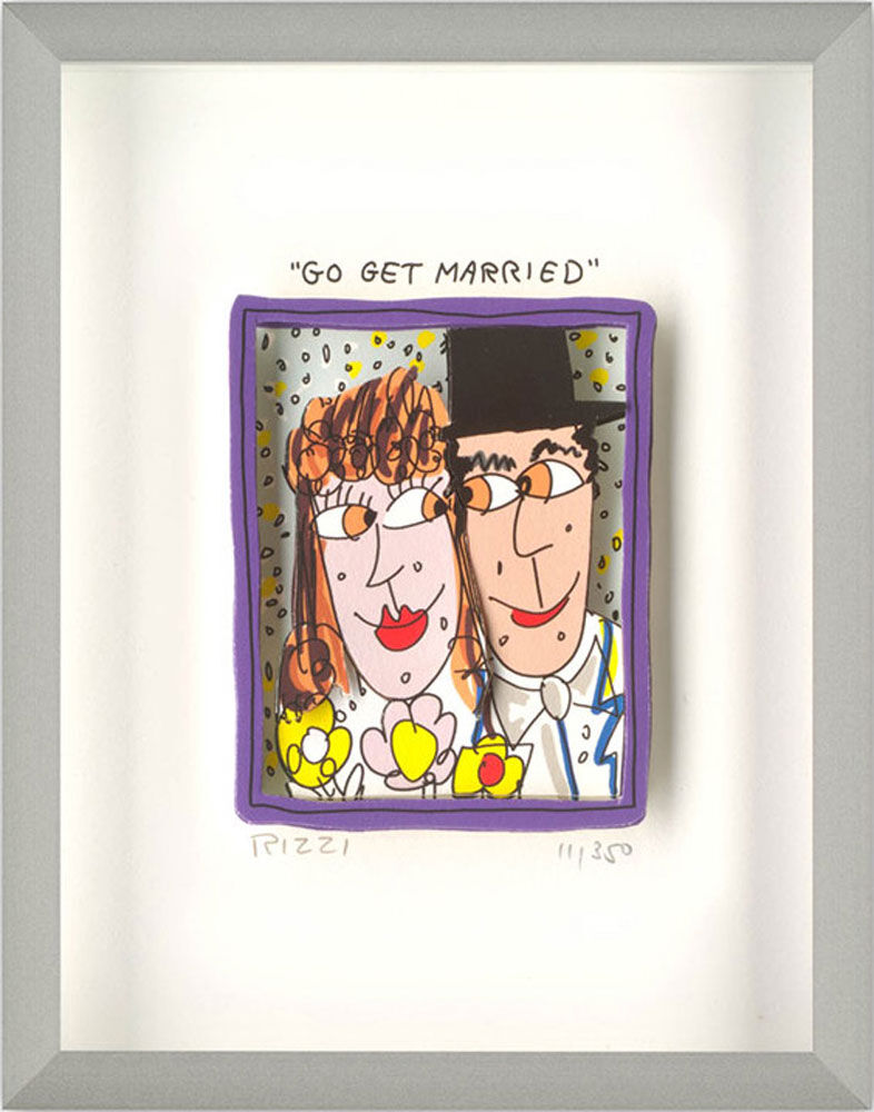 James Rizzi - GO GET MARRIED - Original 3D Bild drucksigniert