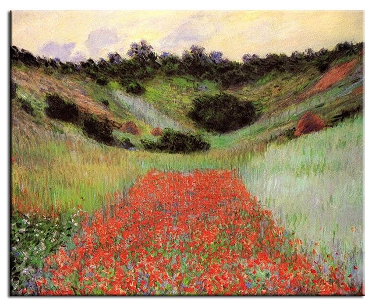 Claude Monet - Mohnblumenfeld in einem Tal bei Giverny Claude Monet Bilder - Mohnblumenfeld in einem Tal bei Giverny