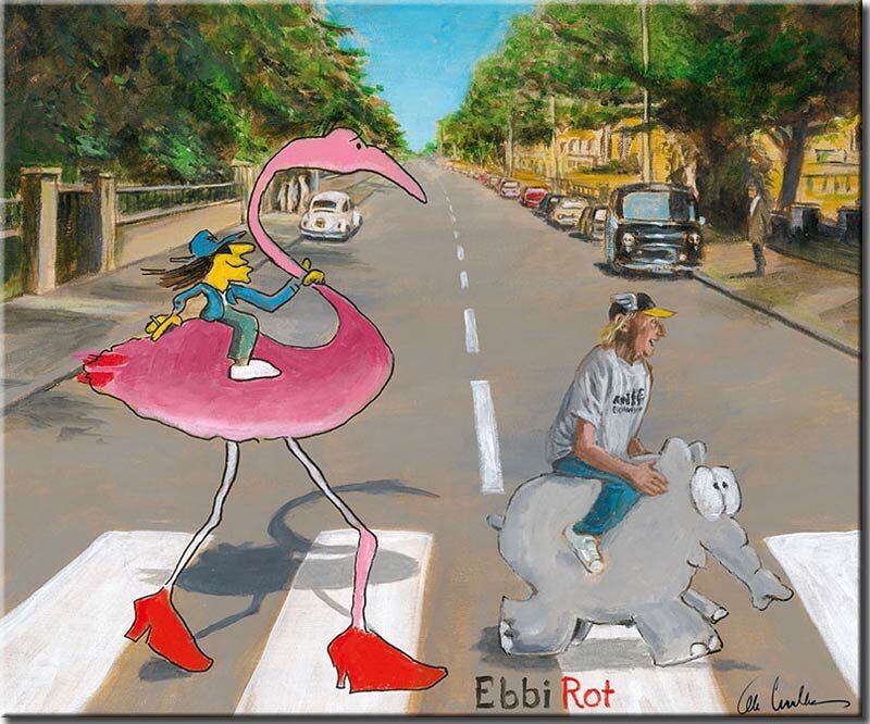 otto-waalkes-ebbi-rot-flamingo-mit-udo-lindenberg-ungerahmt-beatles-abbey-road-ottifant otto-waalkes-ebbi-rot-flamingo-mit-udo-lindenberg-ungerahmt-beatles-abbey-road-ottifant