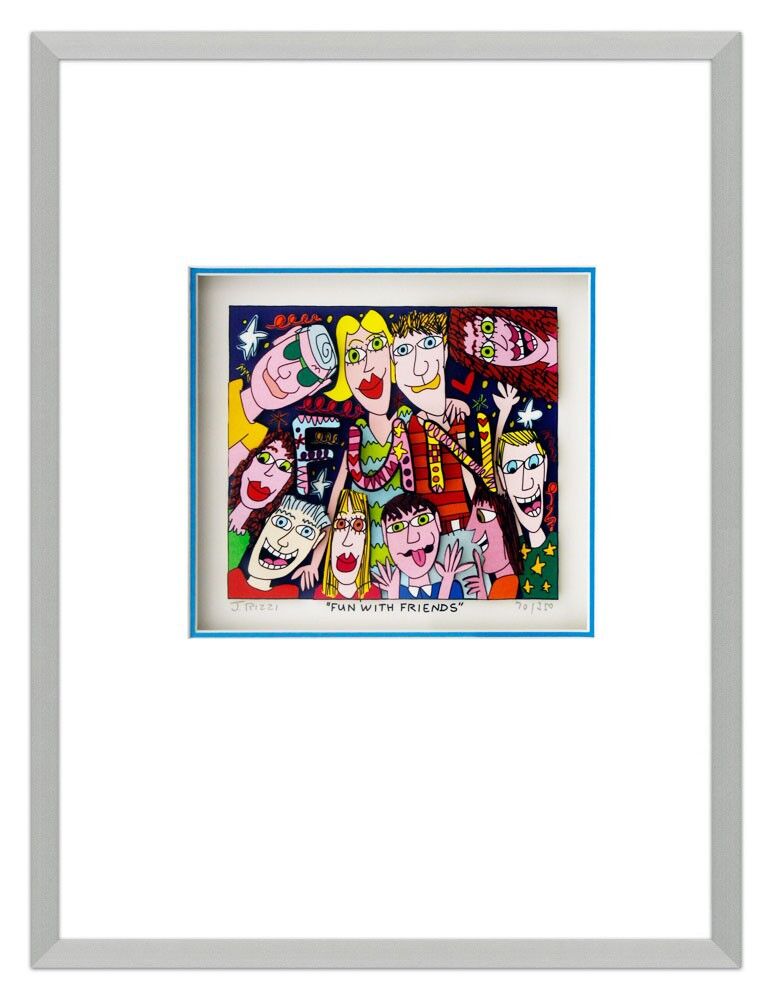 james-rizzi-fun-with-friends-gerahmt-kunst-3d