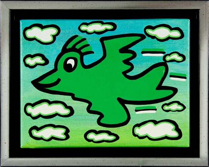james-rizzi-bird-green-on-green-gerahmt-kunst-2d