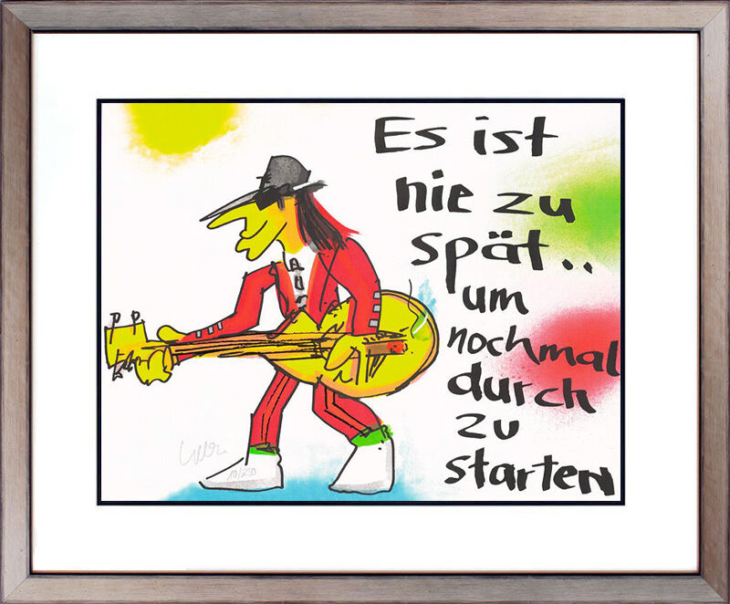 udo-lindenberg-es-ist-nie-zu-spät-edition-2022-gerahmt-kunst-siebdruck