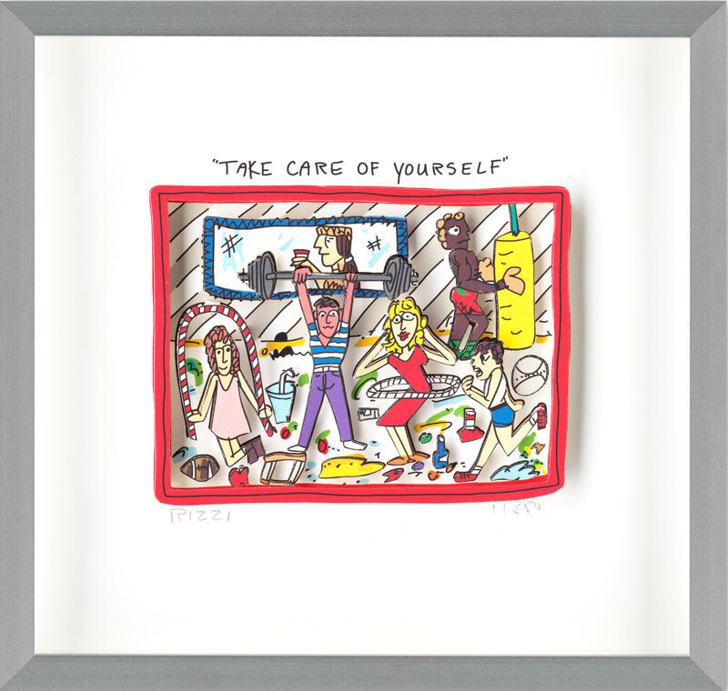 james-rizzi-take-care-of-yourself-gerahmt