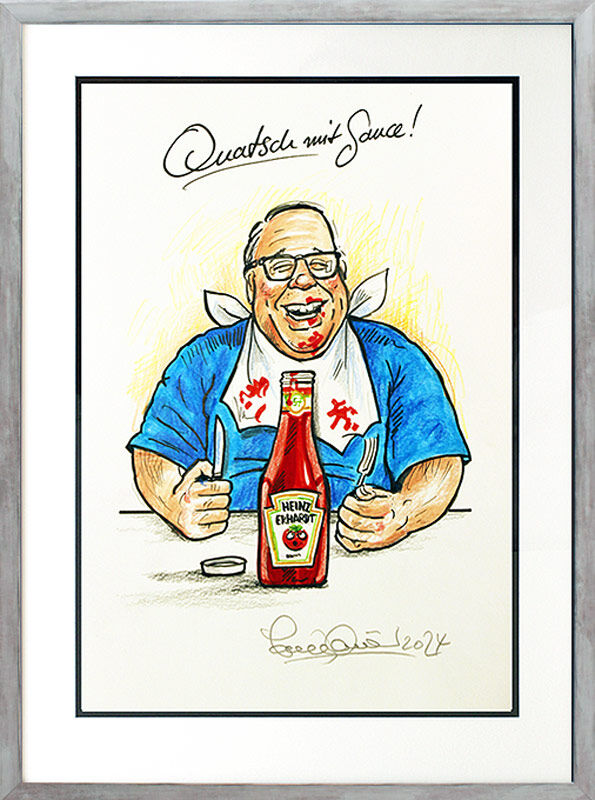 Jörg Knör Bilder - Quatsch mit Sauce! - Original Karikatur - Unikat Jörg Knör Bilder - Quatsch mit Sauce! - Original Karikatur - Unikat