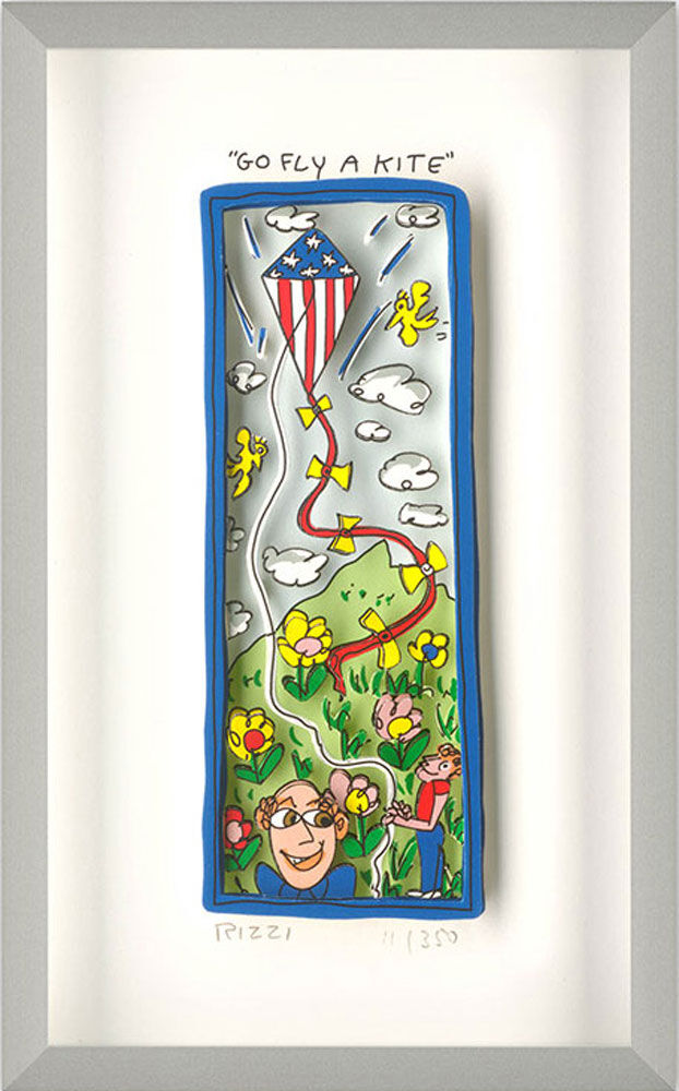 James Rizzi - GO FLY A KITE - Original 3D Bild drucksigniert