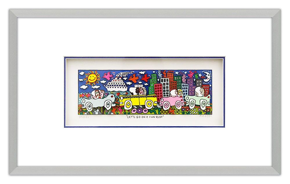 james-rizzi-lets-go-on-a-fun-ride-gerahmt-kunst-3d