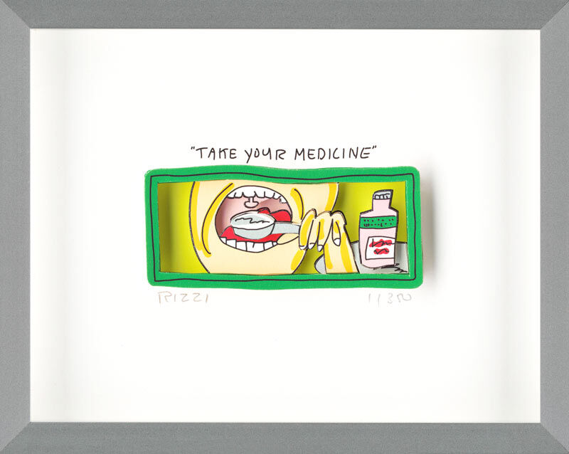 james-rizzi-take-your-medicine-gerahmt