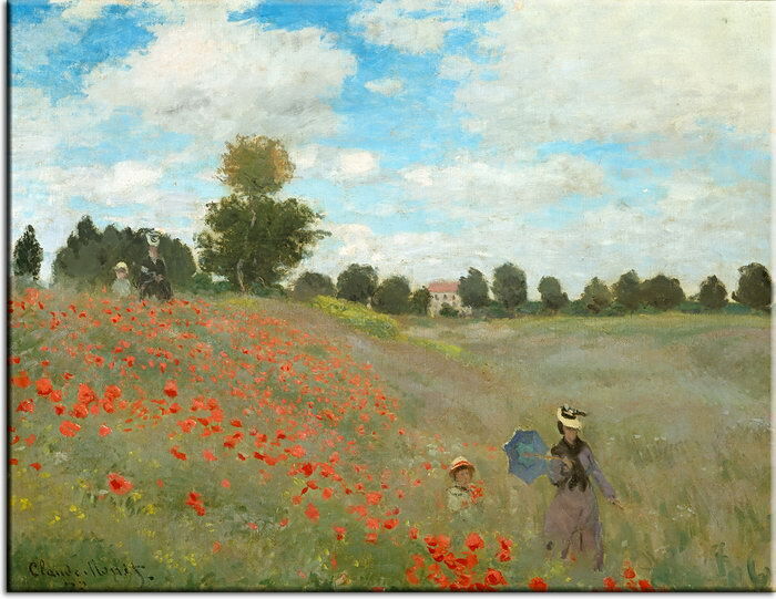 Monet Bilder - Mohnfeld in Argenteuil Claude Monet Bilder - Mohnfeld in Argenteuil -100 x 130 cm