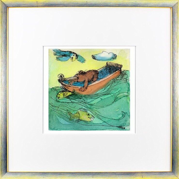 janosch-mit-grossen-tatzen-faengt-man-fische-gerahmt-kunst-radierung janosch-mit-grossen-tatzen-faengt-man-fische-gerahmt-kunst-radierung