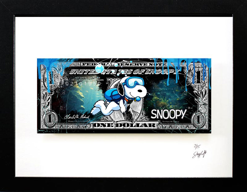 skyyloft-snoopy-under-water-dollar-gerahmt-