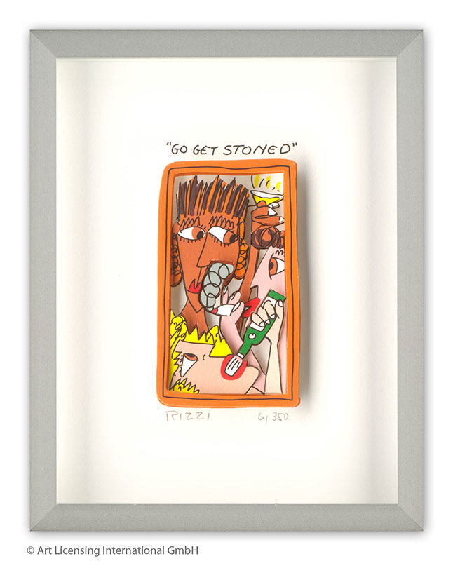 james-rizzi-go-get-stoned-gerahmt-kunst-3d james-rizzi-go-get-stoned-gerahmt-kunst-3d