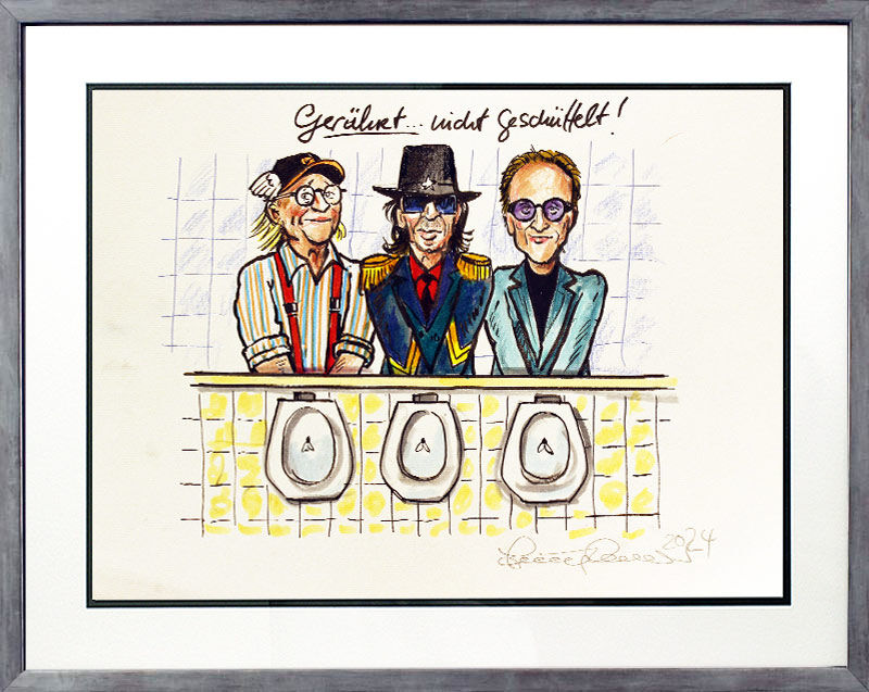 Jörg Knör Bilder - Geschüttelt...nicht gerührt! - Original Karikatur - Unikat  Jörg Knör Bilder - Geschüttelt...nicht gerührt! - Original Karikatur - Unikat
