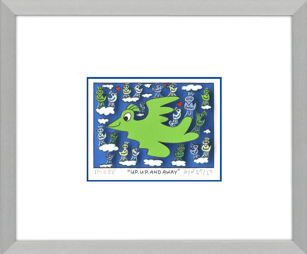 james-rizzi-up-up-and-away-blau-PP-rahmen-alu