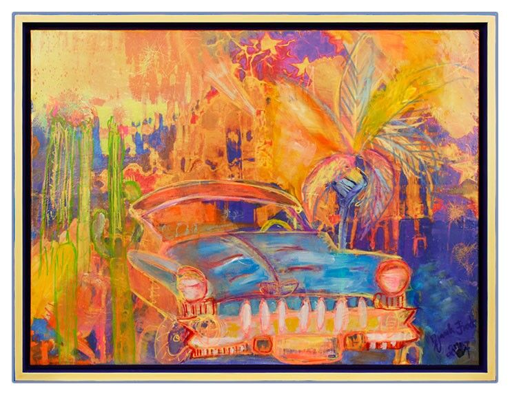 Wolfgang & Djamila Fierek -  Last Exit Desert im Schattenfugenrahmen Wolfgang & Djamila Fierek - Last Exit Desert - Handgemaltes Acrylbild im Schattenfugenrahmen - inkl. Bilderrahmen