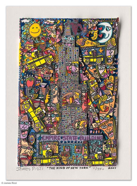james-rizzi-the-king-of-new-york-ungerahmt-kunst-3d james-rizzi-the-king-of-new-york-ungerahmt-kunst-3d