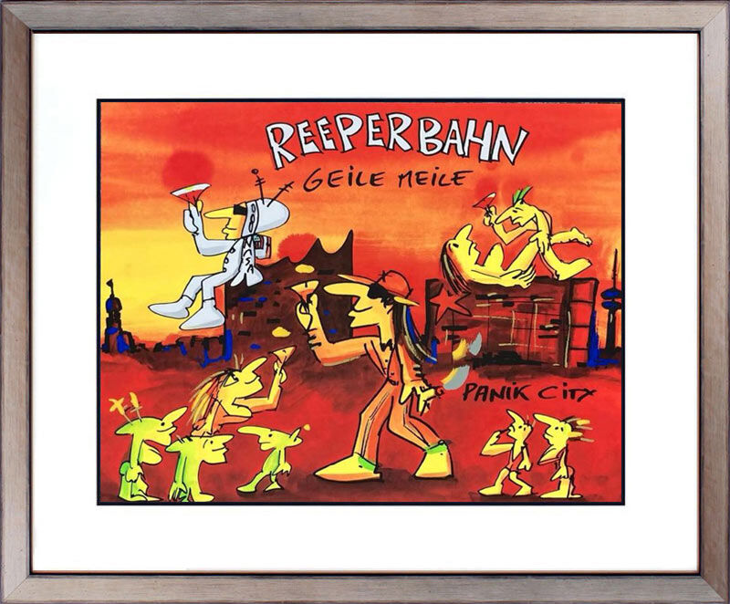 Udo Lindenberg Bild Reeperbahn du geile Meile mit Bilderrahmen Silber Udo Lindenberg Bild Reeperbahn du geile Meile mit Bilderrahmen Silber