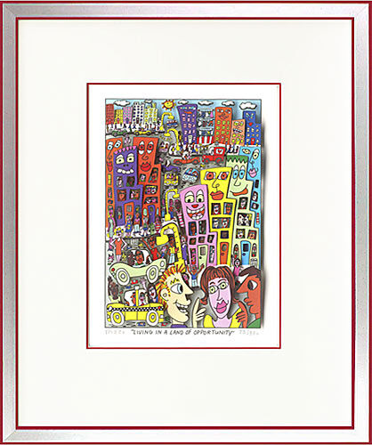 james-rizzi-living-in-a-land-of-opportunity-gerahmt-kunst-3d james-rizzi-living-in-a-land-of-opportunity-gerahmt-kunst-3d