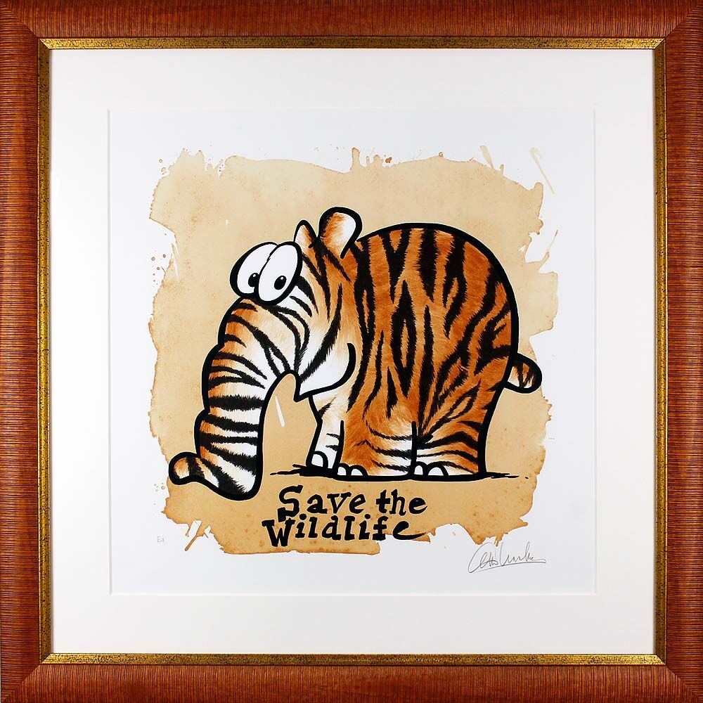 Otto Waalkes Bilder - SAVE THE WILDLIFE - Original Grafik auf Büttenpapier, handsigniert 