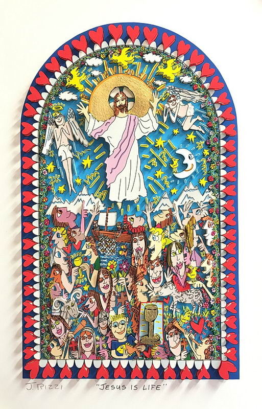 james-rizzi-jesus-is-life-ungerahmt-kunst-3d james-rizzi-jesus-is-life-ungerahmt-kunst-3d