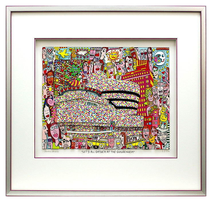 james-rizzi-lets-all-gather-at-the-guggenheim-gerahmt-kunst-3d