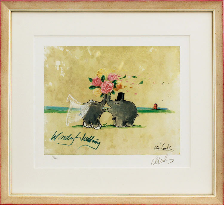 Otto Waalkes - WINDY WEDDING III - Original Pigmentgrafik auf Leinwand 