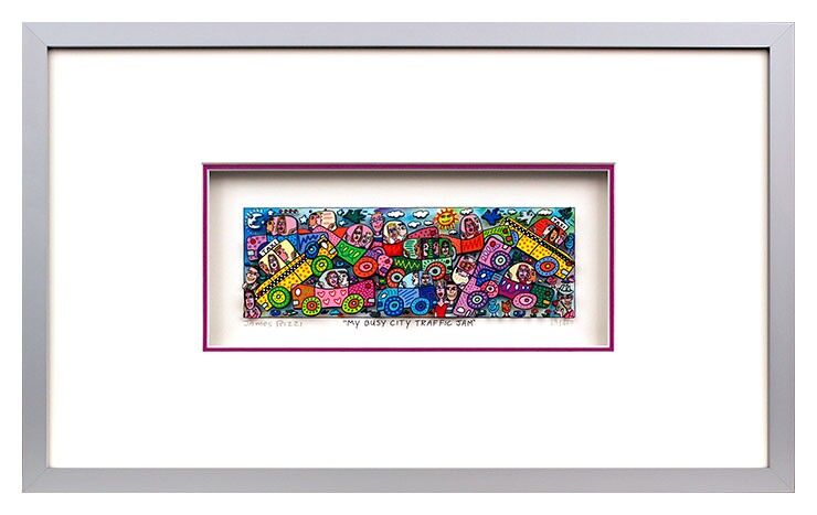 james-rizzi-my-busy-citiy-traffic-jam-gerahmt-kunst-3d