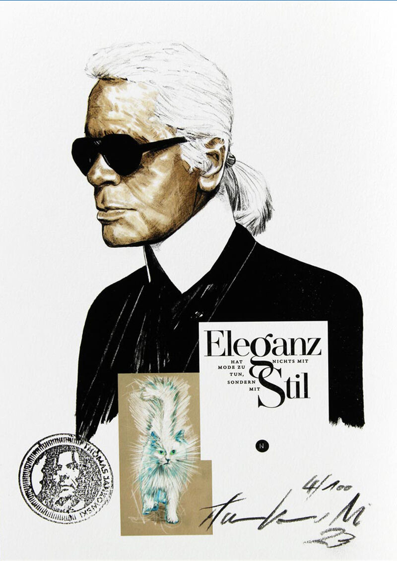 Thomas Jankowski - KARL LAGERFELD Version mini - Original Mischtechnik (Unikat)  