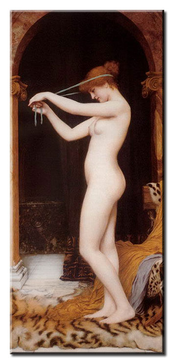 Leinwandbild John William Godward - Venus beim Flechten ihrer Haare