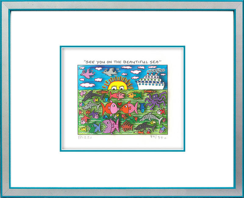 james-rizzi-see-you-on-the-beautiful-sea-gerahmt-kunst-3d james-rizzi-see-you-on-the-beautiful-sea-gerahmt-kunst-3d