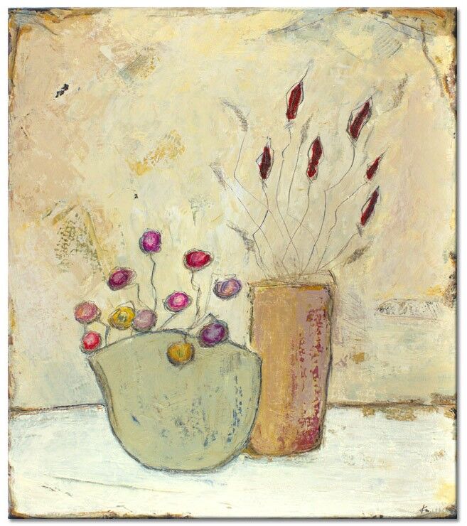 Karin Mele Blumenbilder FLOWERS Karin Melé - Flowers - Original handgemalte Mischtechnik -90 x 100 cm