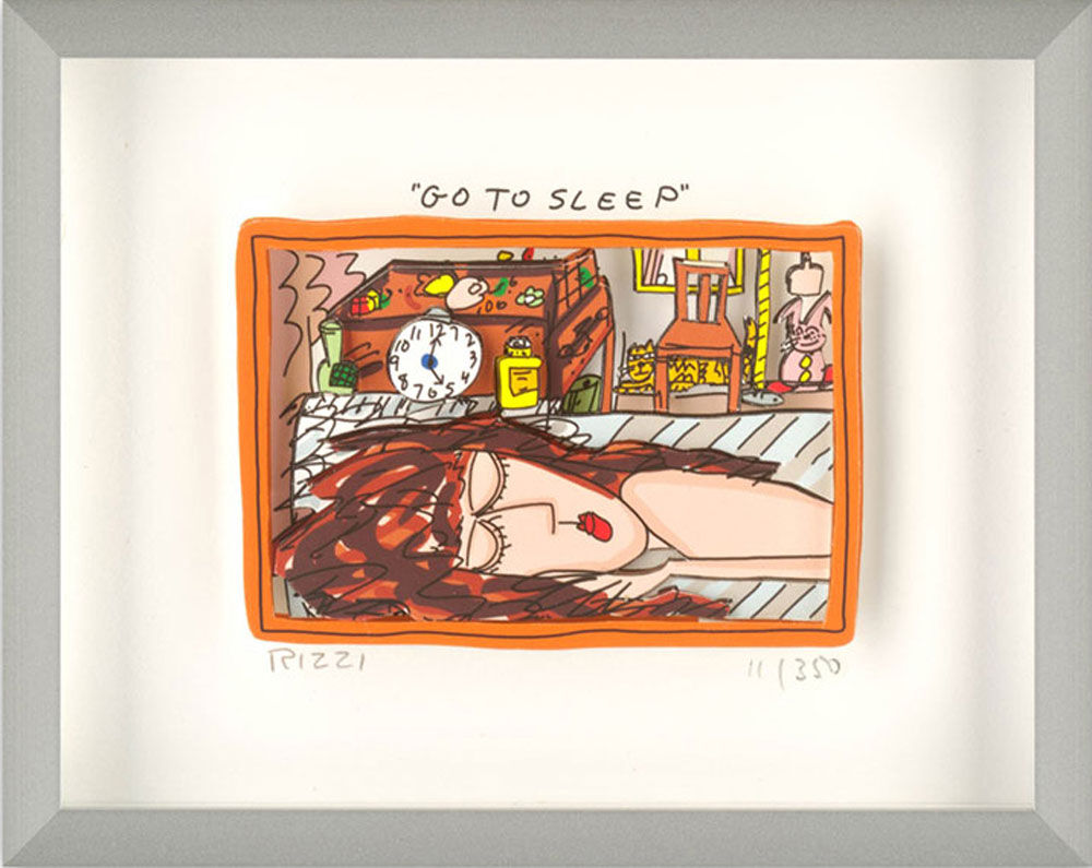 James Rizzi - GO TO SLEEP - Original 3D Bild drucksigniert