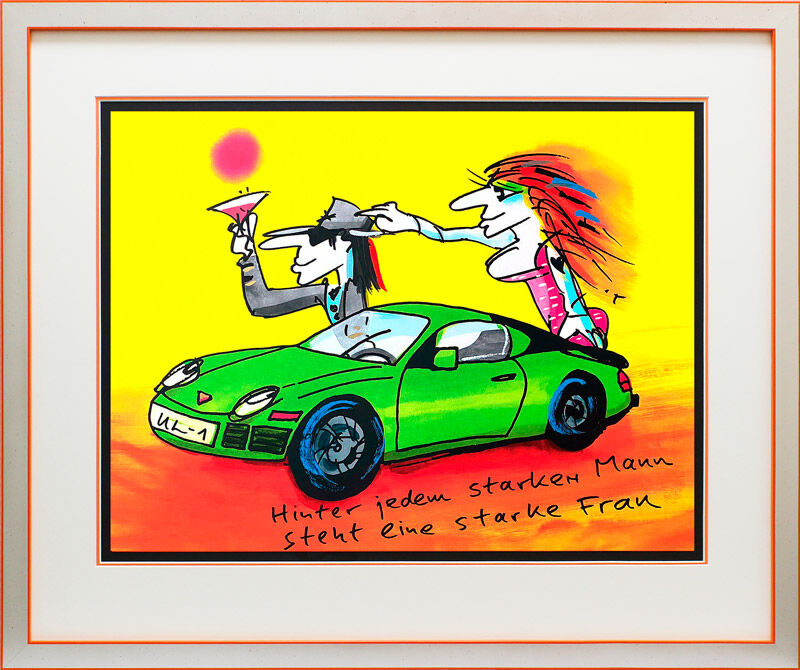 Udo Lindenberg Bilder - HINTER JEDEM STARKEN MANN STEHT EINE STARKE FRAU - Original Grafik handsigniert Udo Lindenberg Bilder - HINTER JEDEM STARKEN MANN STEHT EINE STARKE FRAU - Original Grafik handsigniert