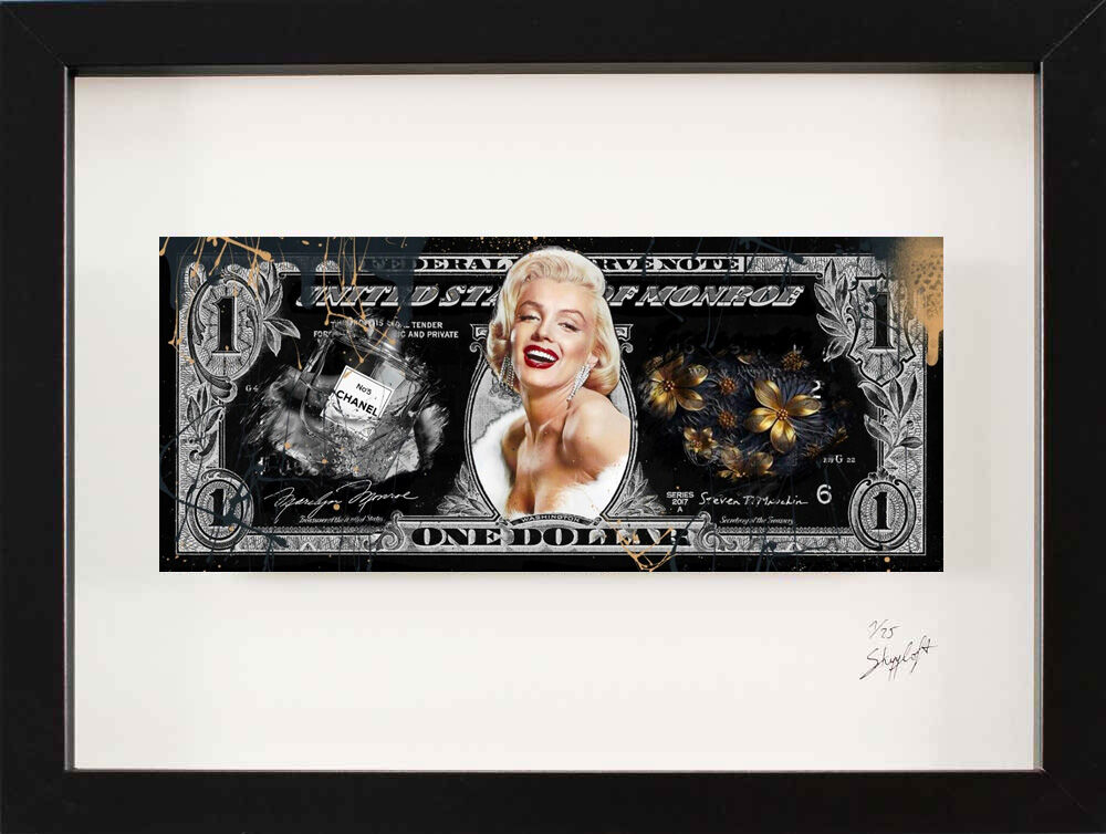 skyyloft-marilyn-monroe-chrome-dollar-gerahmt
