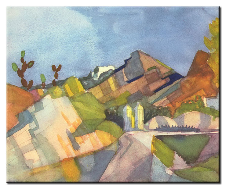 Leinwandbild August Macke - Felsige Landschaft